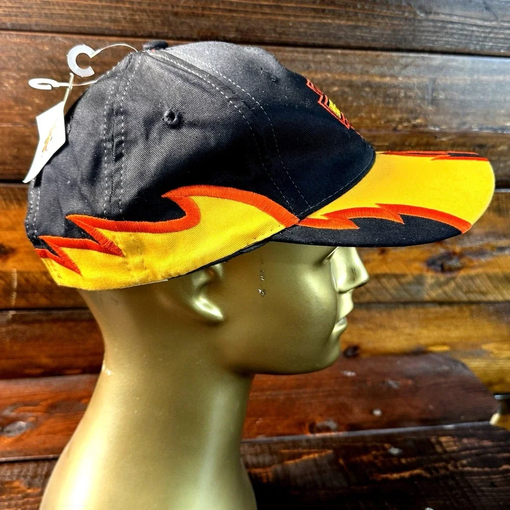 Harley Davidson Embroidered Flames Snapback Hat/ Cap Licensed New With Tags
